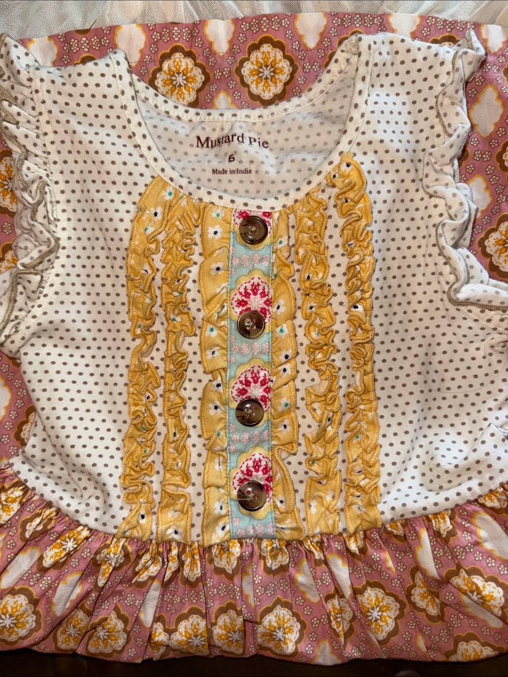 Mustard Pie Pink and Yellow Floral Dress